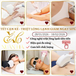 Triệt lông lạnh giảm 50% chỉ còn 69k – Da mịn màng, tự tin diện váy xinh cùng Xuân Hà